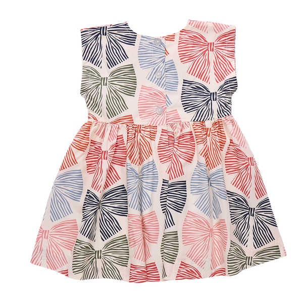 Adaline Dress- Multi Striped Bows