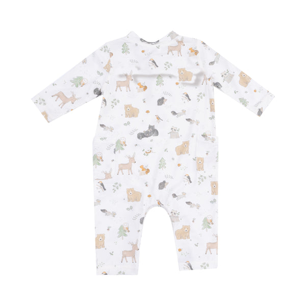 Woodland Babies Romper- White/Gray