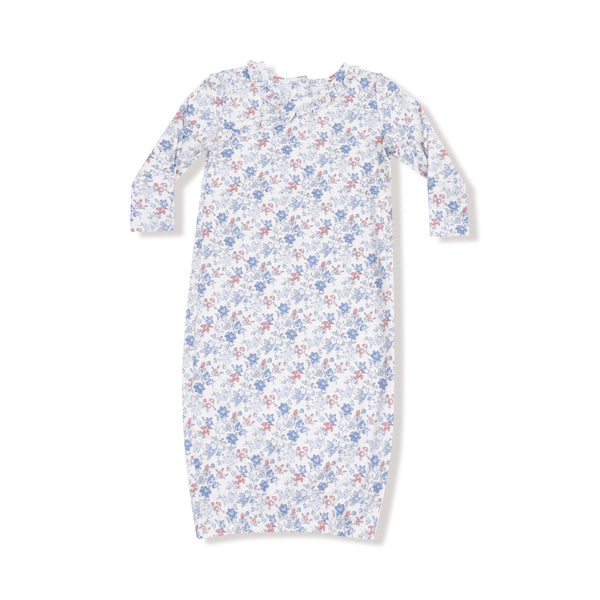 Country Girl Floral Kimono Gown- Ivory/Mellow Rose