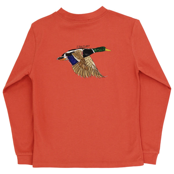 L/S Logo Tee- Mallard on Rust
