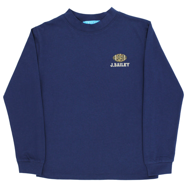 L/S Logo Tee- Football on Navy