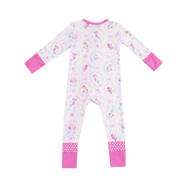 Mermaids 2 Way Zipper Romper- Pink