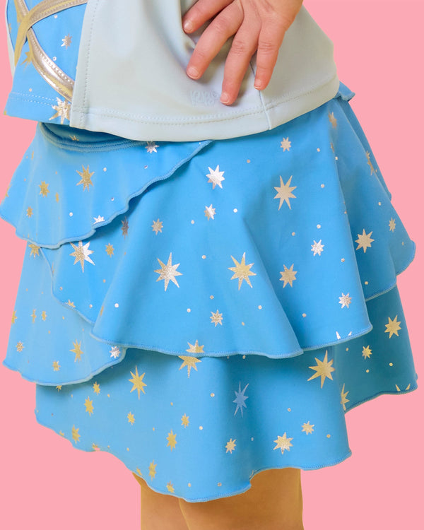 Active Princess Tiered Skort Set- Crystal Blue Princess