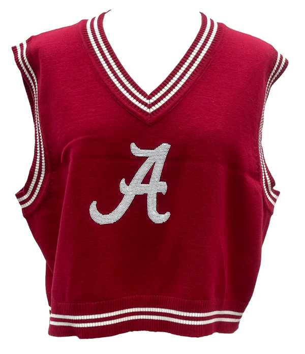 Licensed Alabama V Neck Striped Sweater Vest- (Women's)
