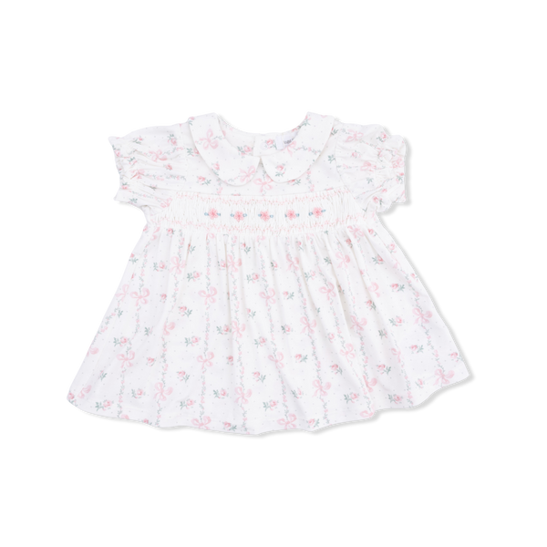 Dainty Buds And Bows Smocked Dress