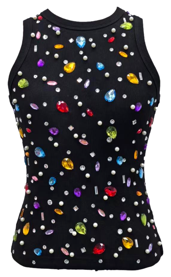 Black Jewel & Pearl Tank- (Women's)
