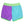 Swim Trunks- Neon Bright Aqua Color Block