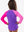 Zipper One Piece Rash Guard Swimsuit- Neon Purple Color Block