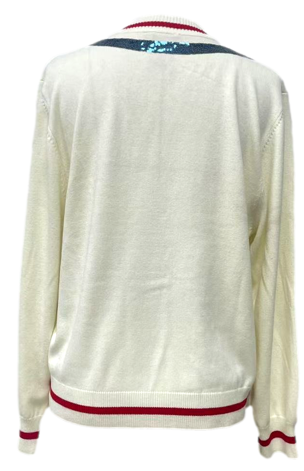 White Medical Instrument Button Up Cardigan- (Women's)