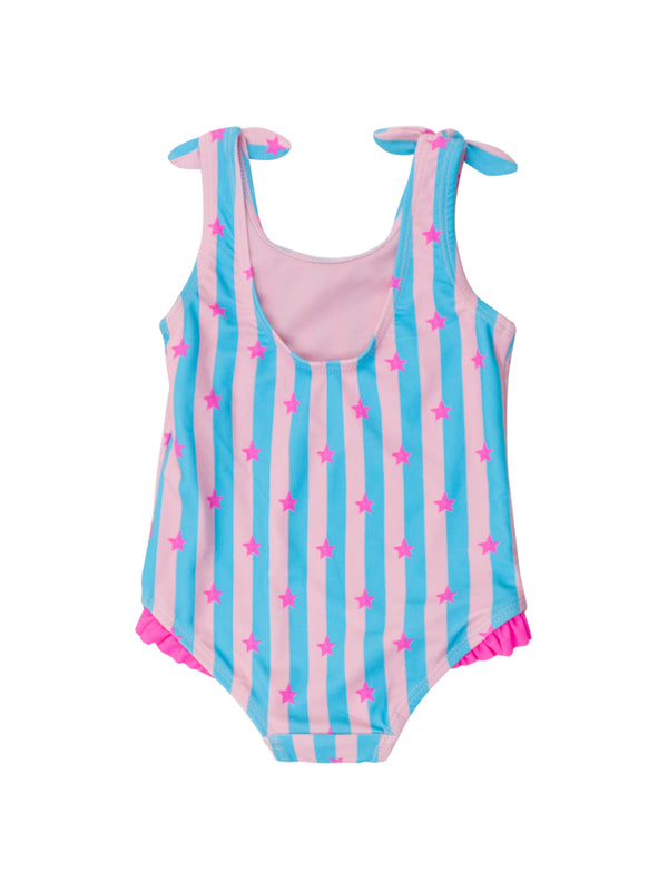 Tie Shoulder One Piece- Neon Star Party