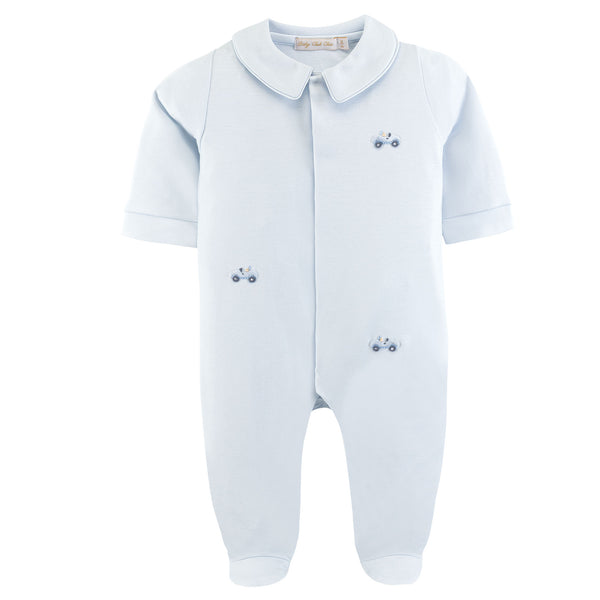 Cars Collared Footie W/ All Over Embroidery