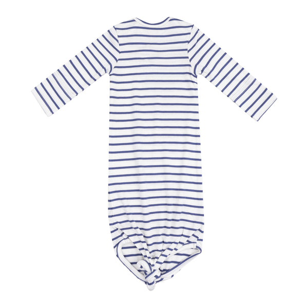 Stripe Vintage Blue Knotted Gown
