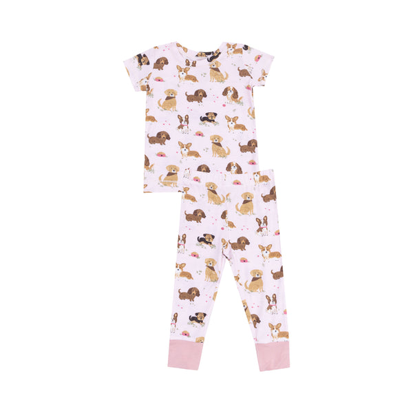 Best Friend Dogs S/S Loungewear Set- Pink
