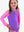 Zipper One Piece Rash Guard Swimsuit- Neon Purple Color Block
