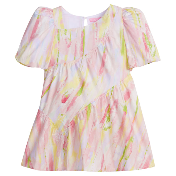 Asymmetrical Dress- Watercolor Color Block