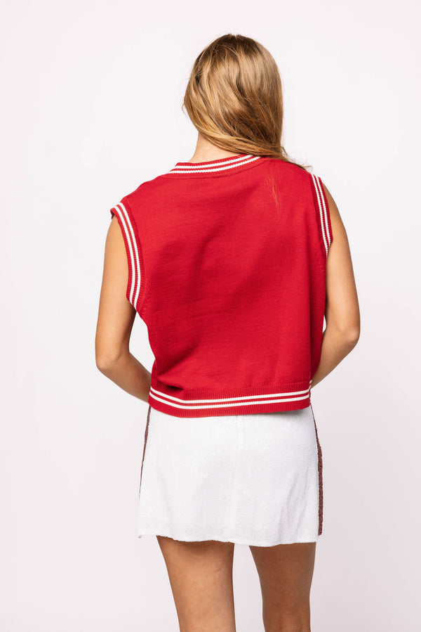 Licensed Alabama V Neck Striped Sweater Vest- (Women's)