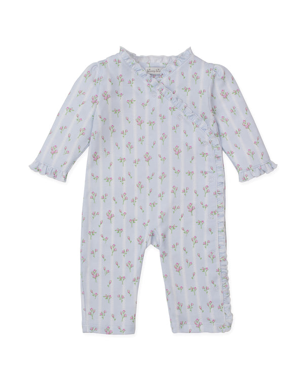 Ribbon Stripe Bouquets Playsuit- Light Blue