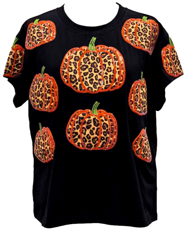 Black Leopard Pumpkin Tee- (Women's)