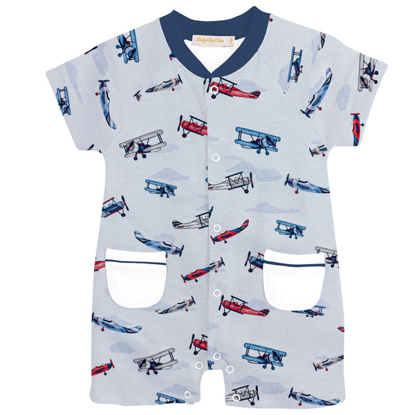 Patriotic Airplanes Printed Romper