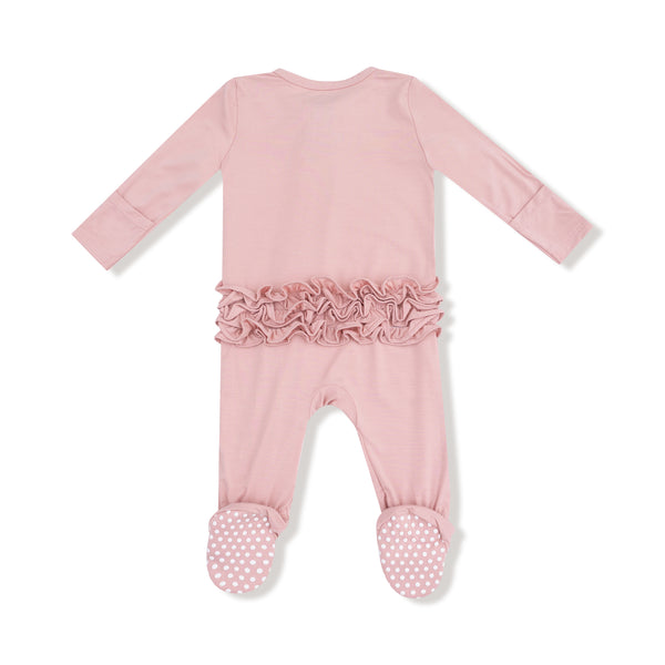 Mellow Rose 2 Way Zipper Ruffle Footie