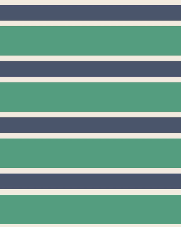 Rugby Stripe Polo L/S Shirt- Green/Navy