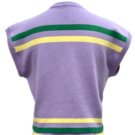 Lavender, Green & Yellow 'Queen Cake' Striped Top- (Women's)