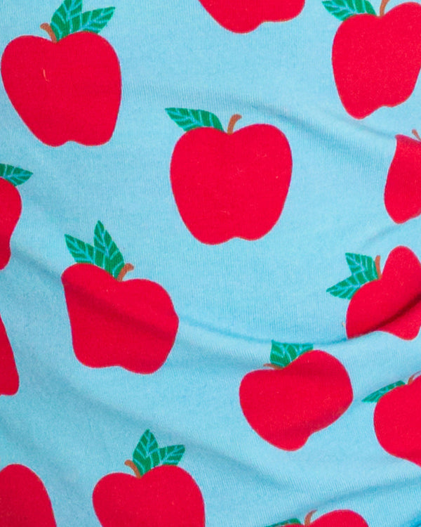 Ruffle Long Sleeve Pajama Set- Blue Apple Of My Eye