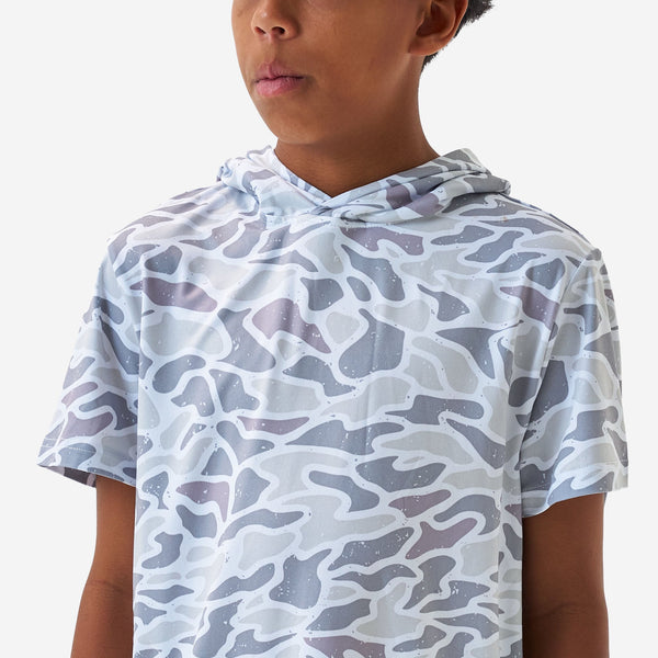 Youth Performance Hoodie- White Camo