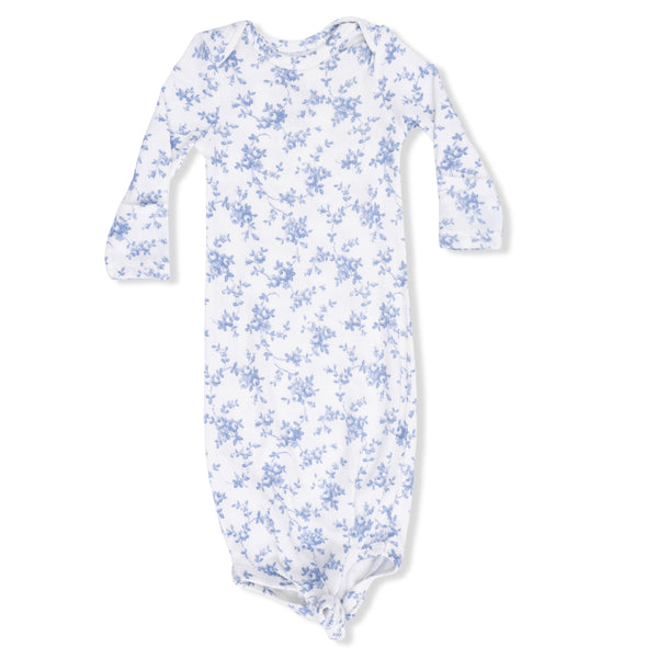 Baby Blue Vines Floral Knotted Gown W/ Headband