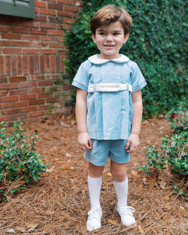 Benton Bloomer/Short Set- Beaufort Blue Velvet