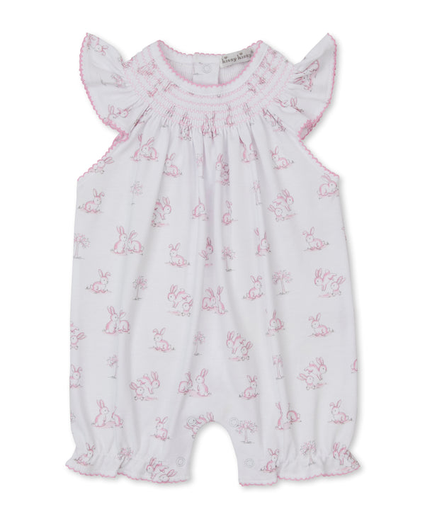 Springtime Bunny Fun Print Playsuit - Pink