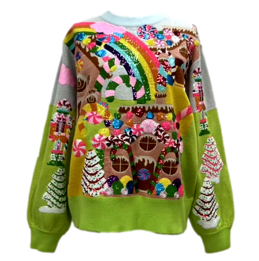 Multi Christmas Candyland Knit Sweater- (Women's)