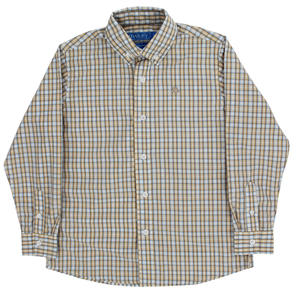 Roscoe Button Down Shirt- Pecan Plaid