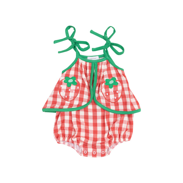 Strawberry Swing Front Sunsuit- Red Gingham