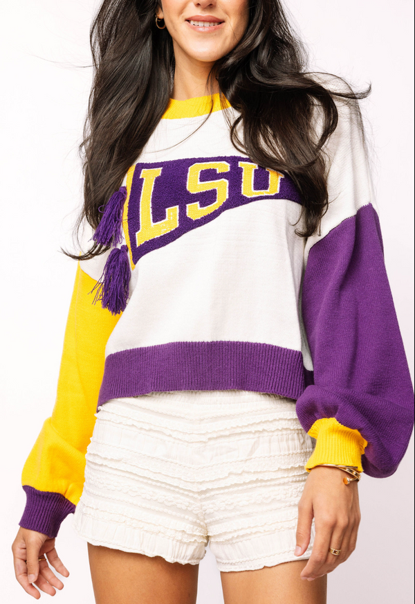Licensed LSU Pennant Sweater- (Women's)