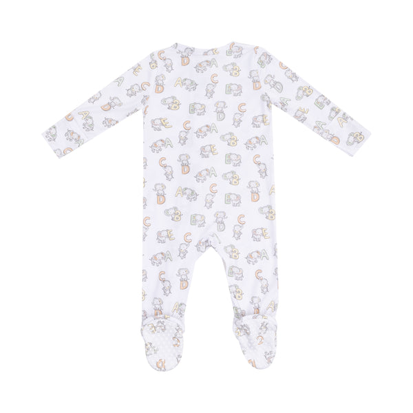 Vintage Elephant ABC 2 Way Zipper Footie