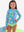Zipper Rash Guard 2-Piece Swimsuit- Neon Jelly Time