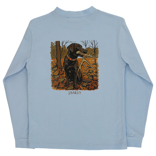L/S Logo Tee- Antler Dog on Bayberry