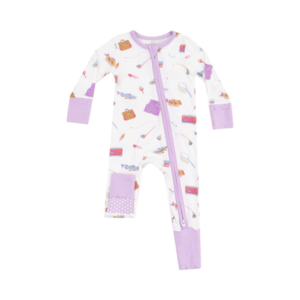 Fishing Things 2 Way Zipper Romper- Pink