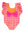Butterfly Sleeve One Piece Swimsuit- Neon Sherbet Cane