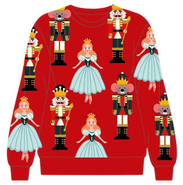 Red Nutcracker Ballet Collar Sweatshirt