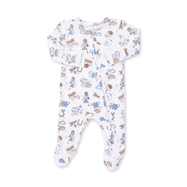 Football 2 Way Zipper Footie