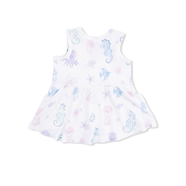 Floral Sea Creatures Peplum Top W/ Bike Shorts