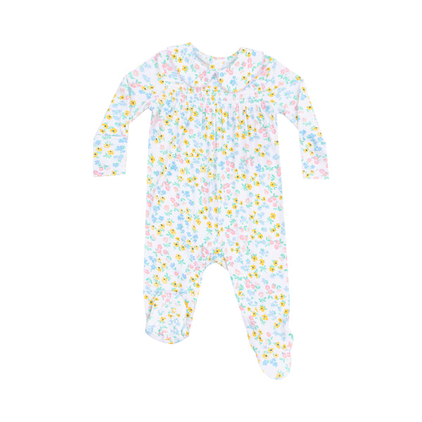 Caroline's Calico Smocked Peter Pan Footie