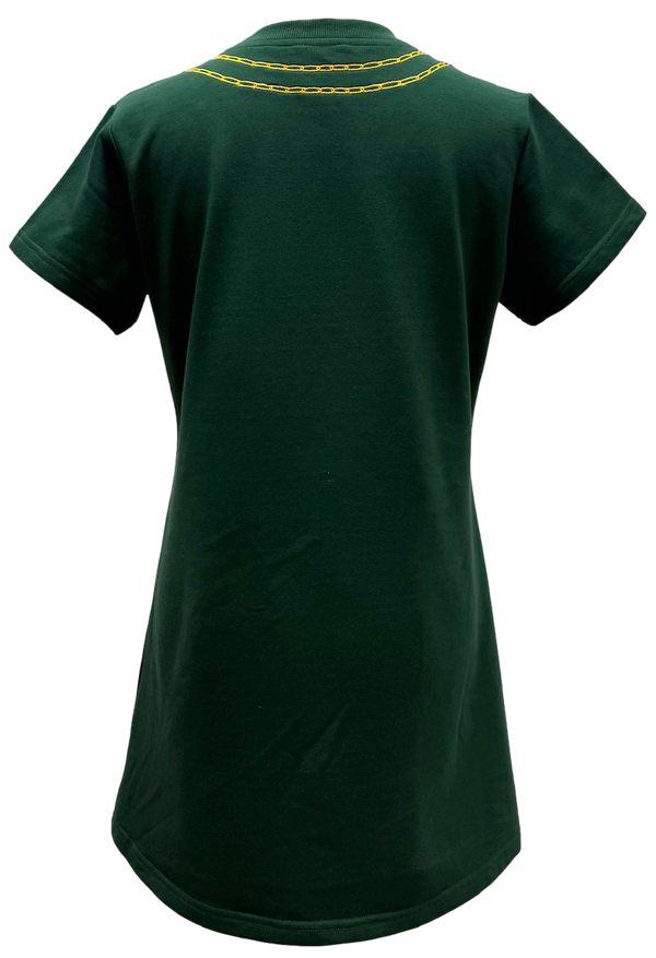 Dark Green Christmas Necklace Tee Dress