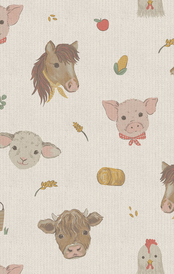Vintage Baby Farm Animals 2 Way Zipper Footie