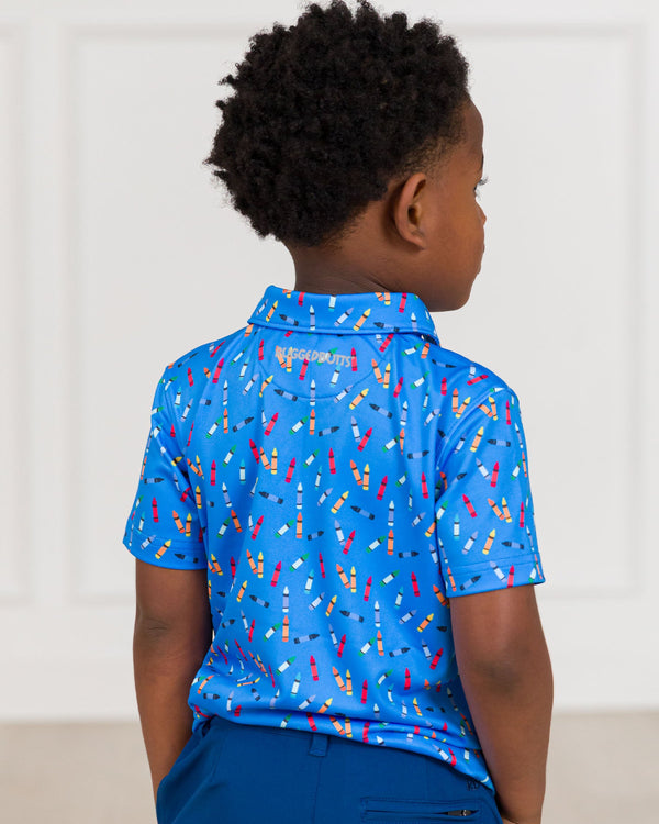 Performance Knit Polo- Tiny Crayons