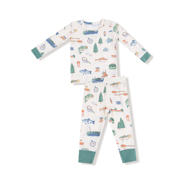 Fishing Things L/S Loungewear Set- Frosty Spruce
