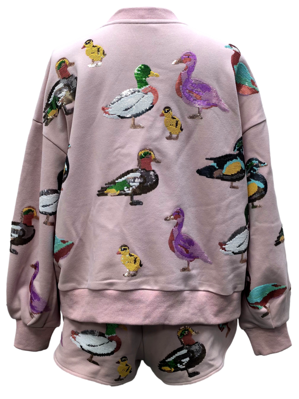 Light Pink Scattered Duck Sweatshirt- (Women's)