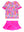 Ruffle Rash Guard Skirted 2-Piece Swimsuit- Neon Shimmer Mermaid